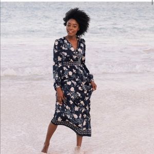 Gal Meets Glam Jade Long Sleeve Pleated Maxi Dress